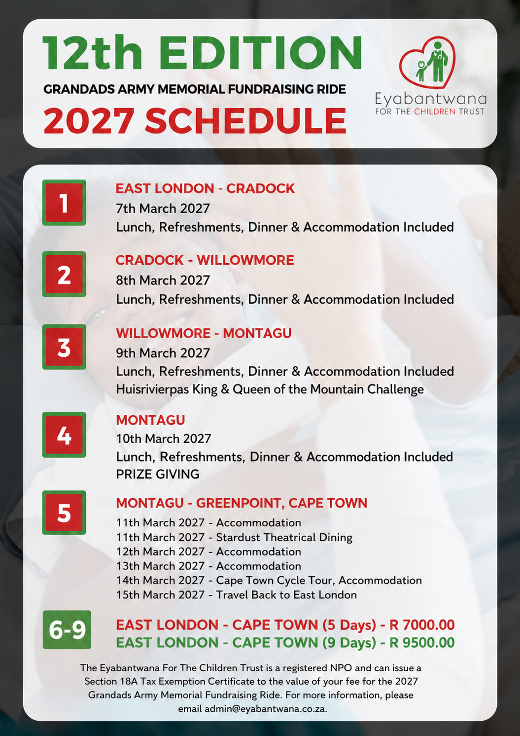 grandads army 2027 schedule image